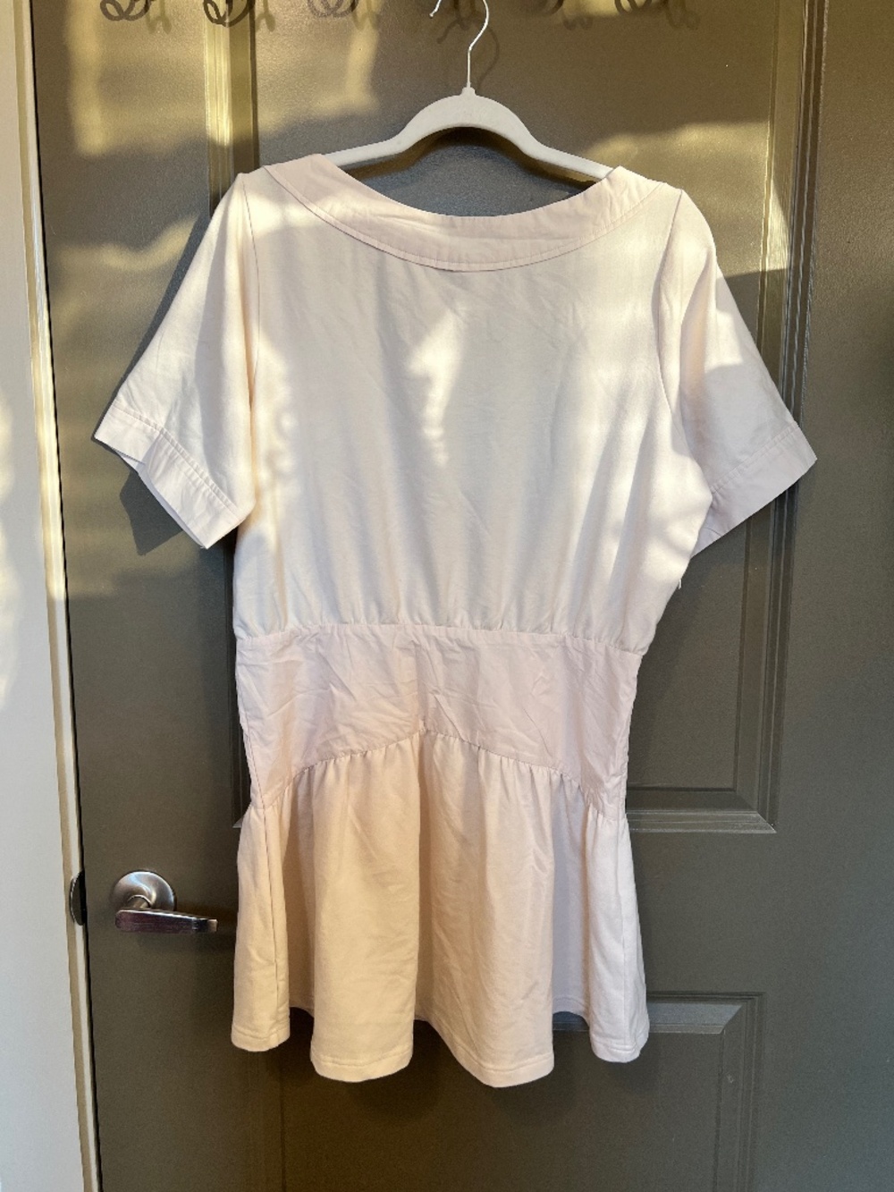 Sundays Cream Mixed Media Drop Waist Dress Size Medium